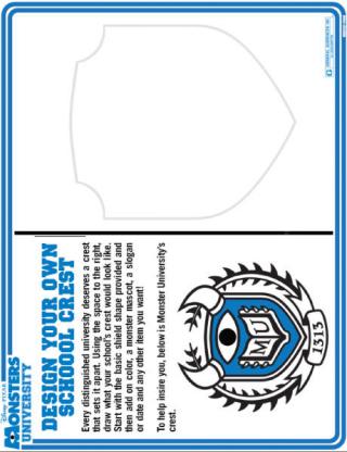 Monsters University - Design Your Own School Crest