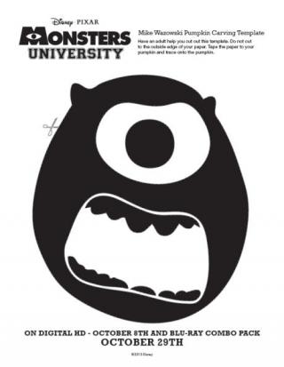 Monsters University - Pumpkin Carving Template