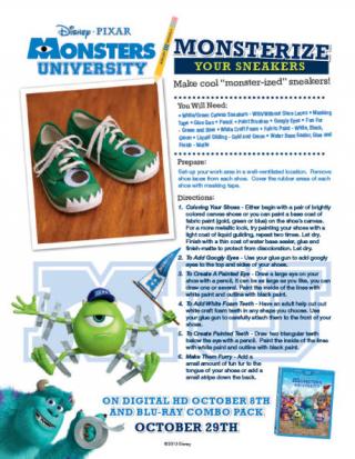 Monsters University Sneakers Craft