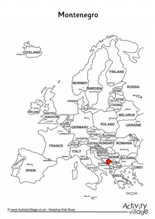 Montenegro On Map Of Europe