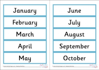 Month Word Cards