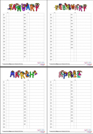 Monthly Planner Pages - Toddler Design