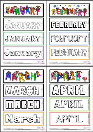 Months of the Year Colouring Bookmarks