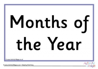 Months of the Year Sign