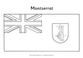 Montserrat Flag Colouring Page