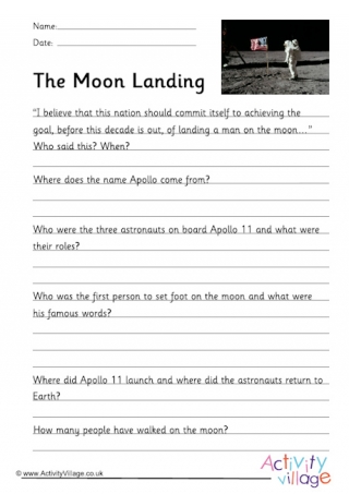 Moon Landing Research Worksheet