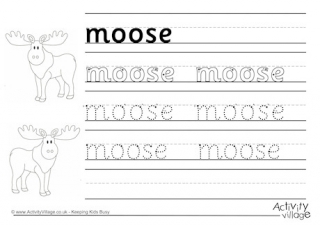 Moose Handwriting Worksheet