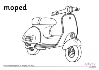 Moped Colouring Page