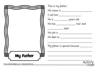 More Father's Day Worksheets