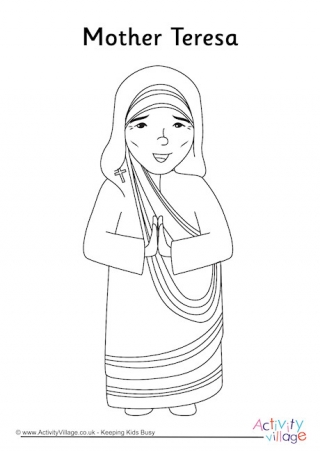 Mother Teresa Colouring Page 1