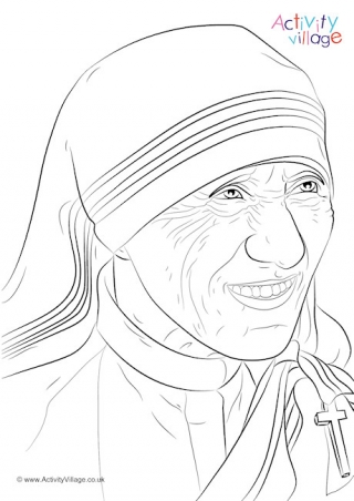 Mother Teresa Colouring Page 2