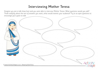 Mother Teresa Interview Worksheet