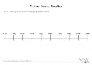 Mother Teresa Timeline Workheet