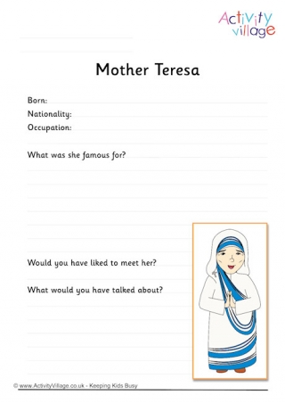 Mother Teresa Worksheet