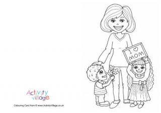 Mother's Day Colouring Card - Mom