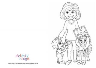 Mother's Day Colouring Card - Mom