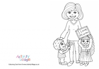 Mother's Day Colouring Card - Mum