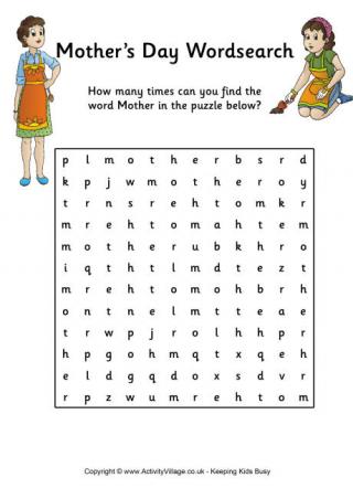 Mother's Day Word Search 2