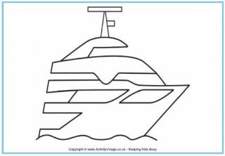 Motor Boat Colouring Page