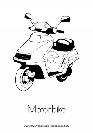 Motorbike Colouring Page