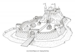 Motte And Bailey Castle Colouring