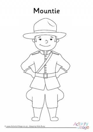 Mountie Colouring Page