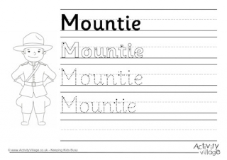 Mountie Handwriting Worksheet