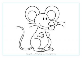 Mouse Colouring Page