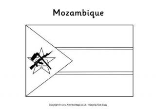 Mozambique Flag Colouring Page