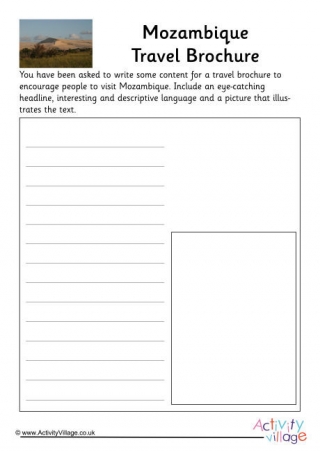 Mozambique Travel Brochure Worksheet