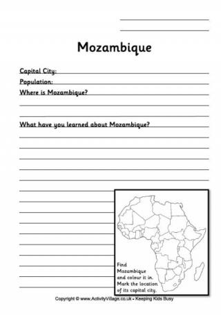 Mozambique worksheet