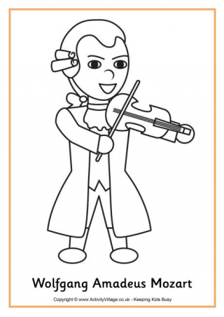 Mozart Colouring Page