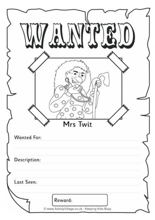 Mrs Twit Wanted Poster