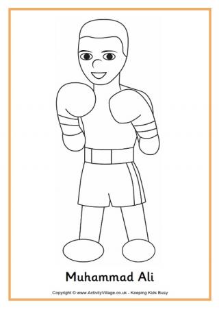 Muhammad Ali Colouring Page