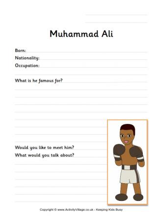 Muhammad Ali Worksheet