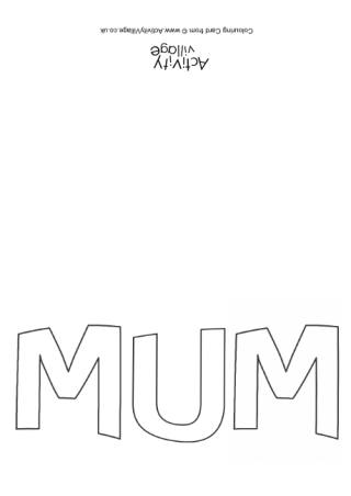 Mum Colouring Card