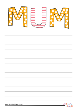 Mum Writing Paper