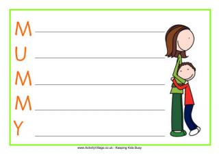 Mummy Acrostic Poem Printables