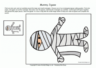 Mummy Jigsaw Printable