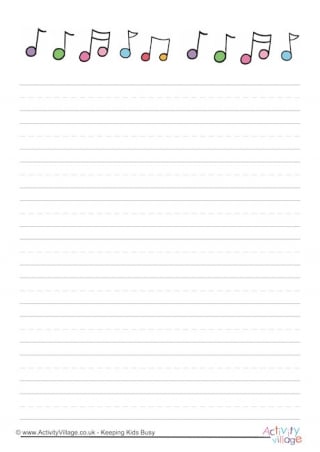 Music Notes Writing Paper