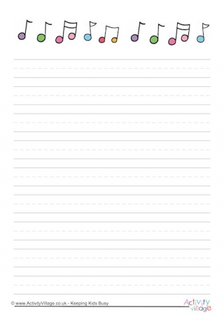 Music Notes Writing Paper