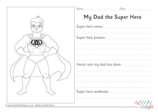 My Dad the Super Hero Worksheet