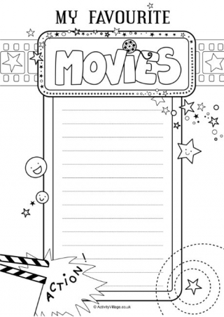 My Favourite Movies Journal Page