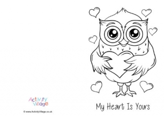 My Heart Is Yours Colouring Card