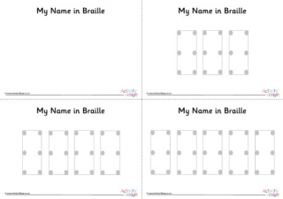 My Name In Braille Worksheets