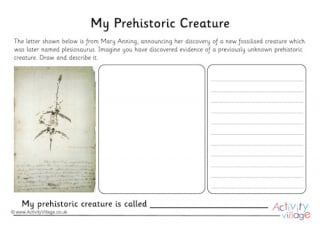 My Prehistoric Creature Worksheet