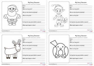 My Story Character Worksheets - Christmas
