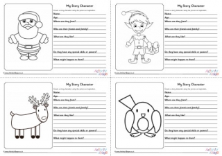 My Story Character Worksheets - Christmas