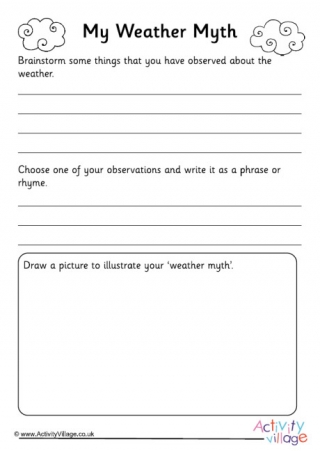 My Weather Myth Worksheet