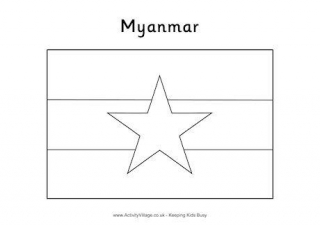 Myanmar Flag Colouring Page